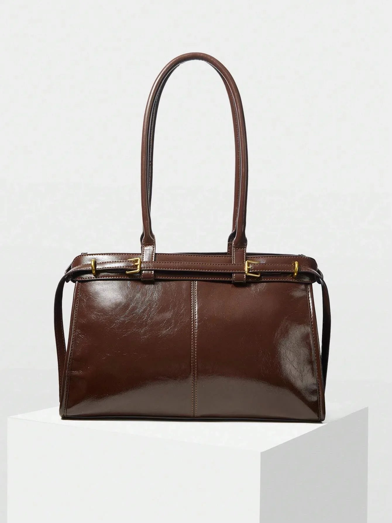 Bolsa Feminina Trabalho Elegante de Ombro com Fivela Executiva Social Preta