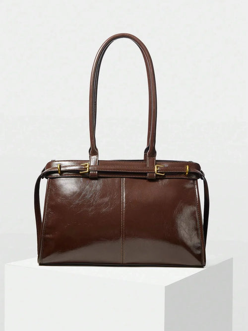 Bolsa Feminina Trabalho Elegante de Ombro com Fivela Executiva Social Preta