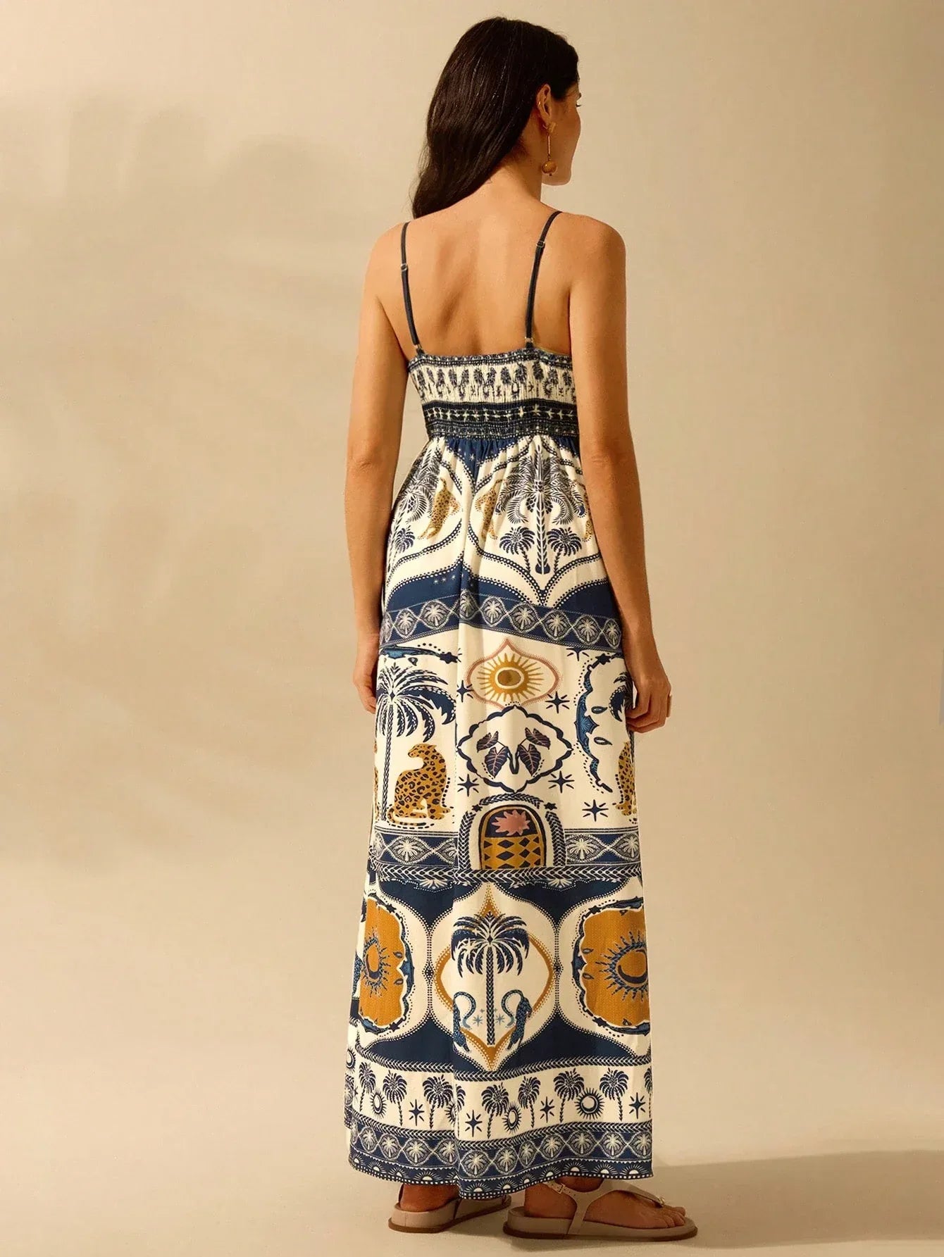 Vestido Feminino Casual Verão Decote V Estampa Leopardo