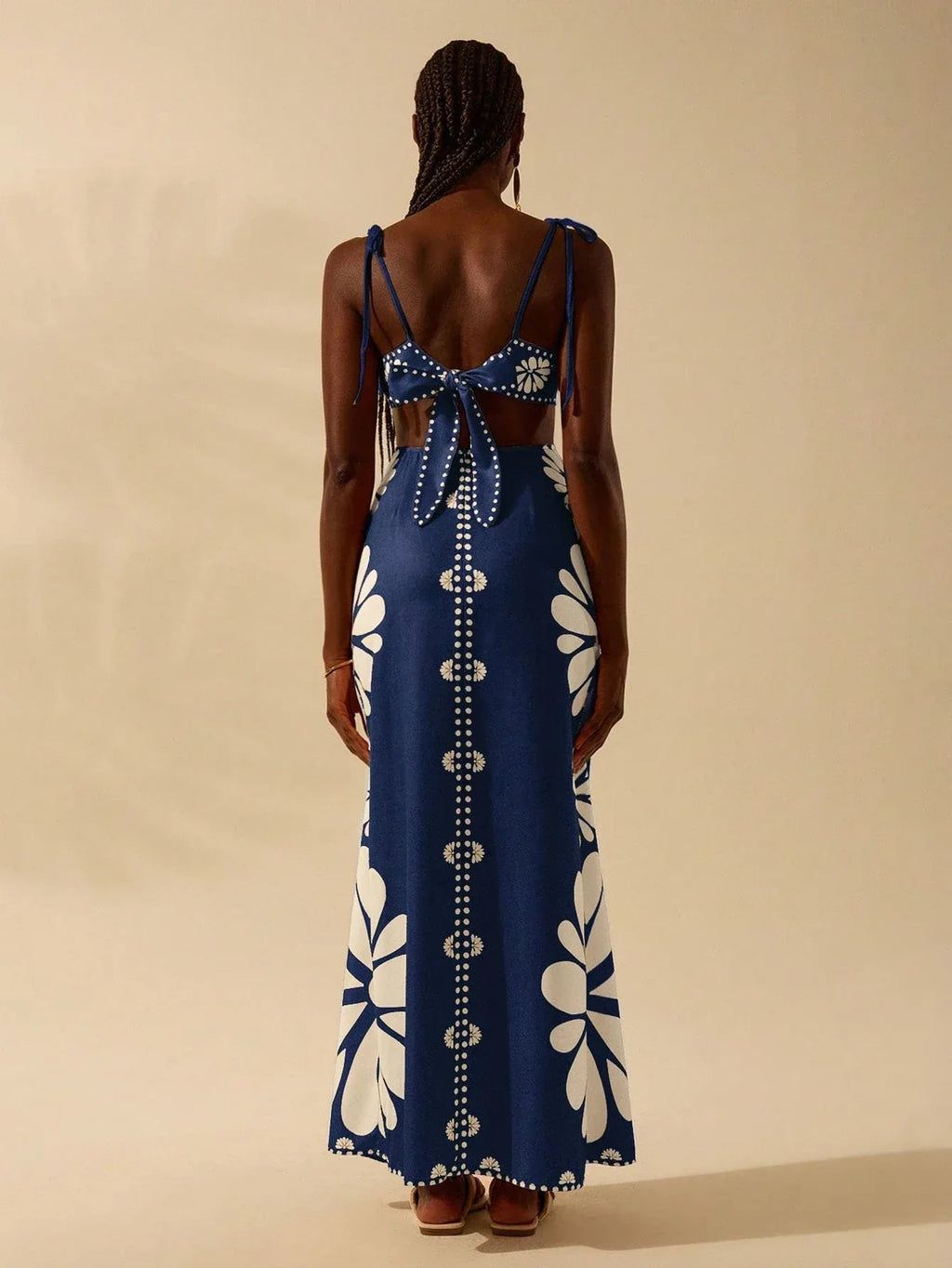 Vestido Feminino Longo Estampado Tropical Laranja Boho Praia Verão