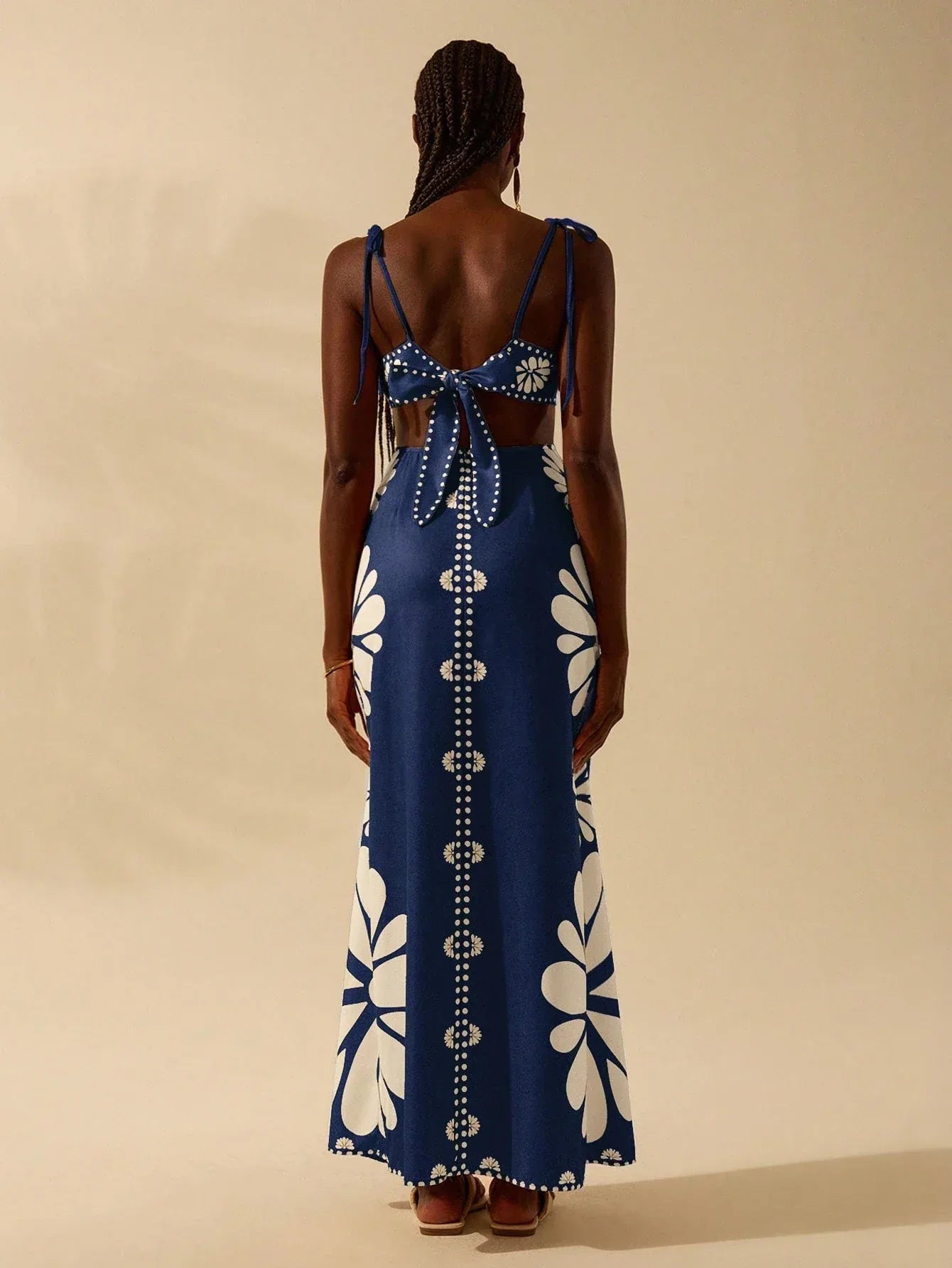 Vestido Feminino Longo Estampado Tropical Laranja Boho Praia Verão