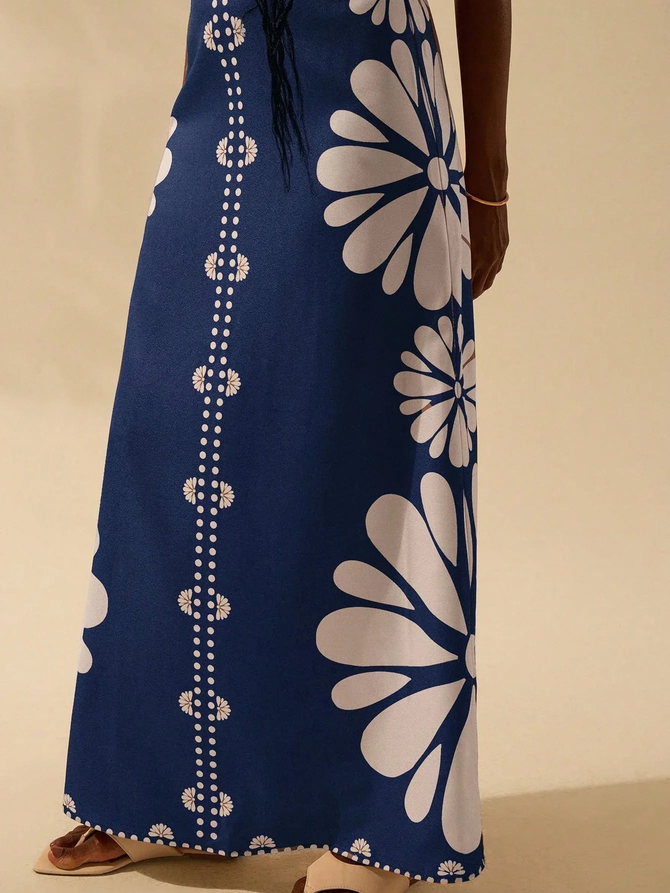 Vestido Feminino Longo Estampado Tropical Laranja Boho Praia Verão