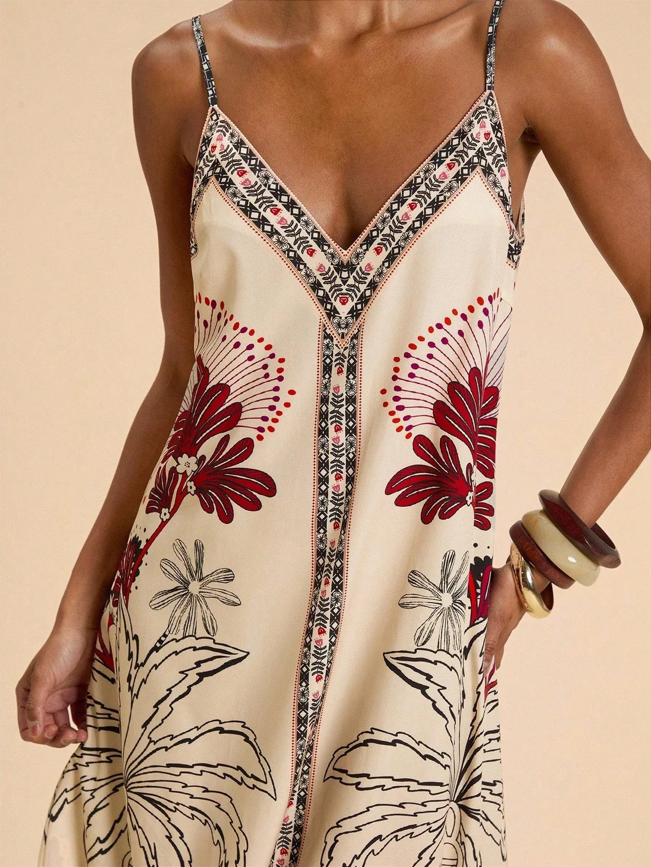 Vestido Feminino Estampado Alça Fina Verão Praia Casual