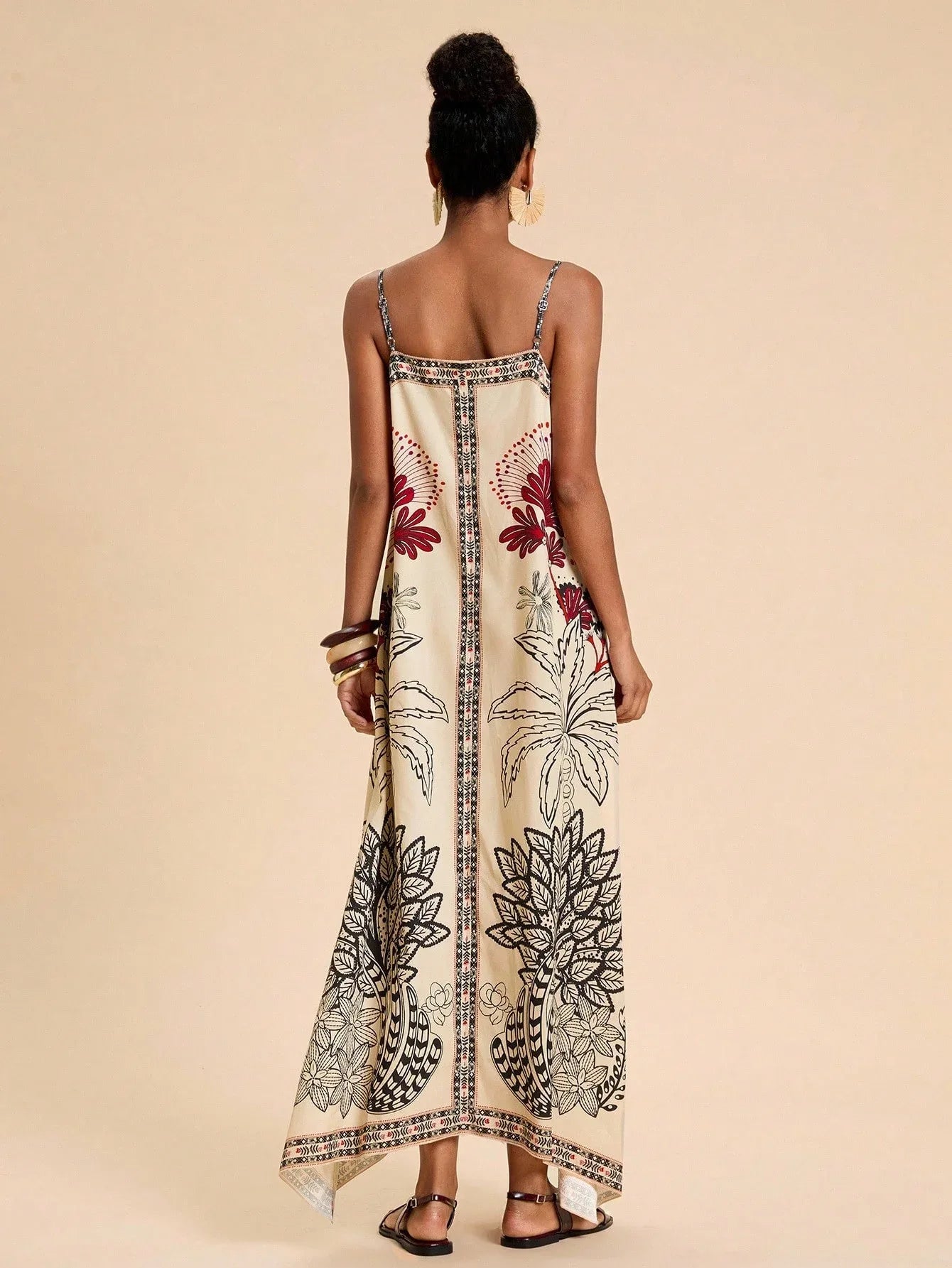 Vestido Feminino Estampado Alça Fina Verão Praia Casual