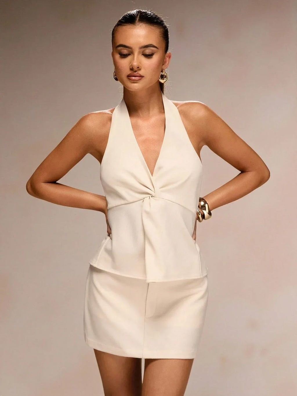 Conjunto Feminino Cropped + Saia Curta Verão