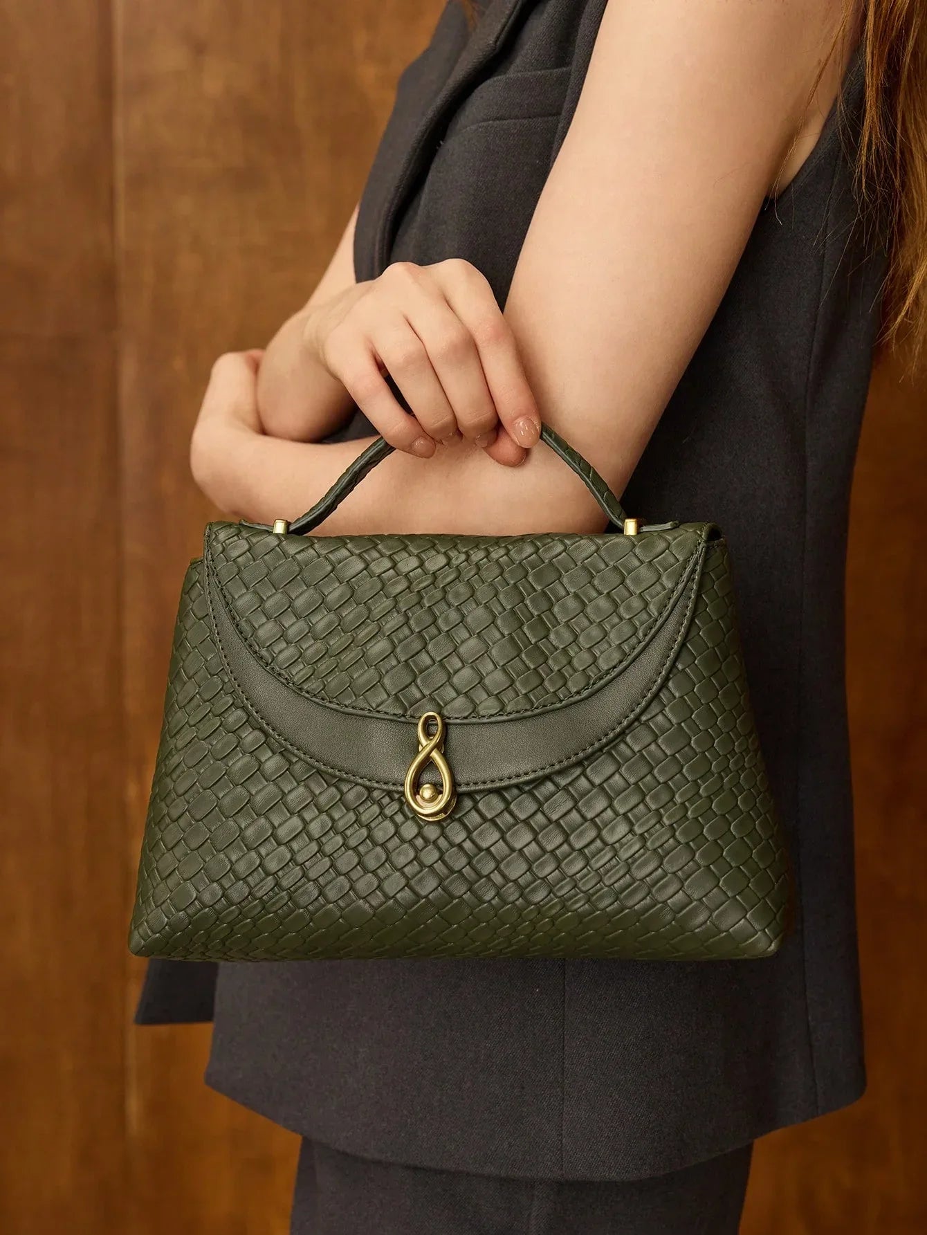 Bolsa Feminina Couro Sintético Transversal Alça de Mão