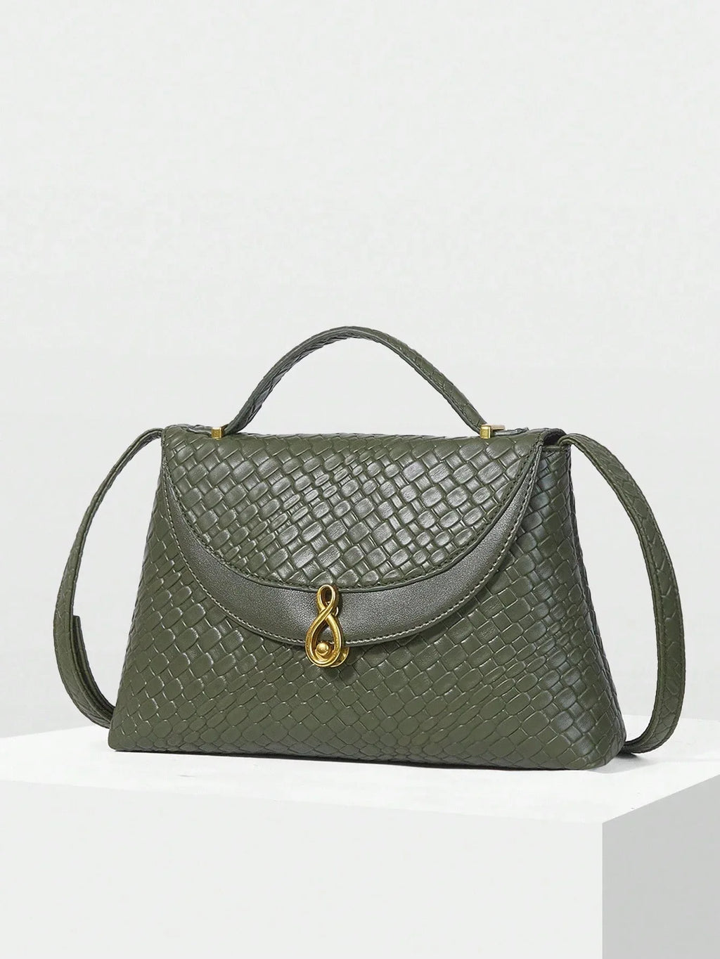 Bolsa Feminina Couro Sintético Transversal Alça de Mão