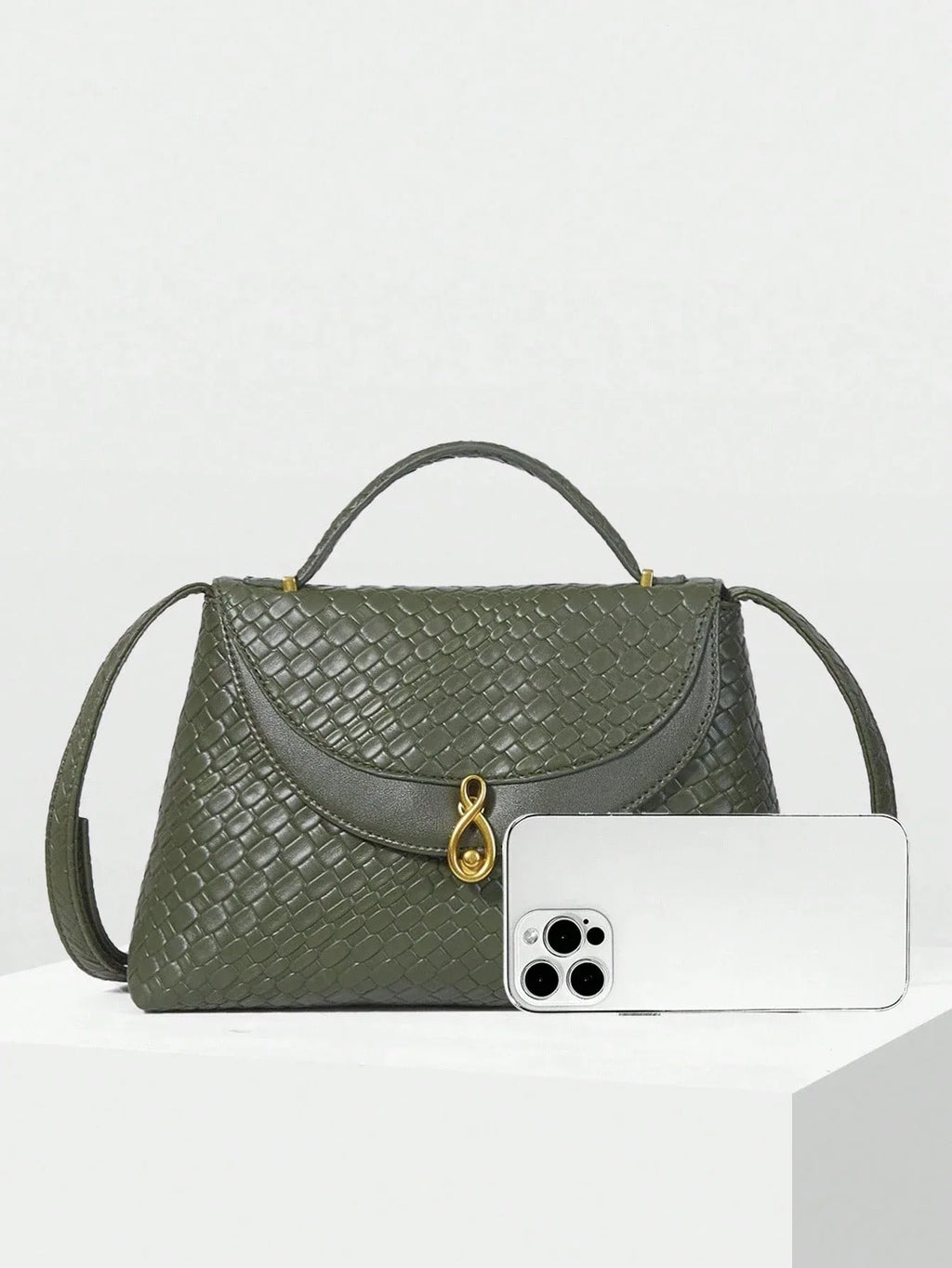 Bolsa Feminina Couro Sintético Transversal Alça de Mão