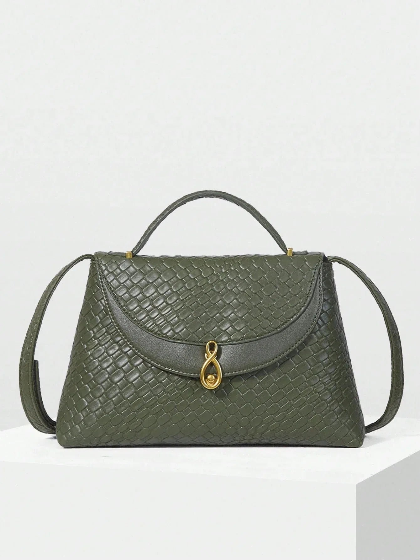 Bolsa Feminina Couro Sintético Transversal Alça de Mão