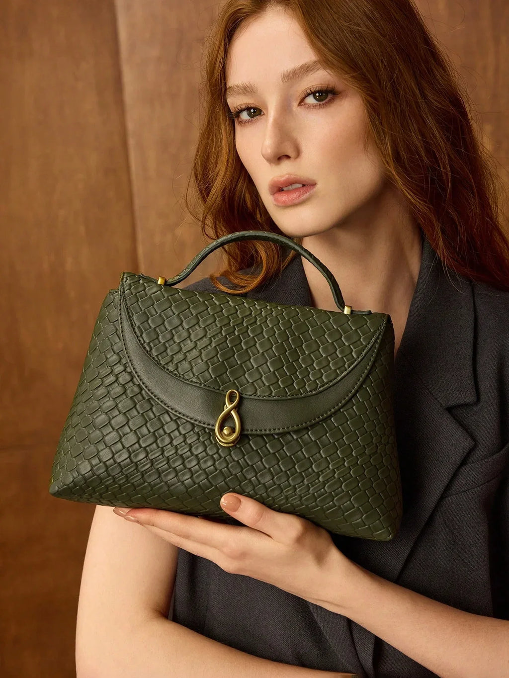 Bolsa Feminina Couro Sintético Transversal Alça de Mão