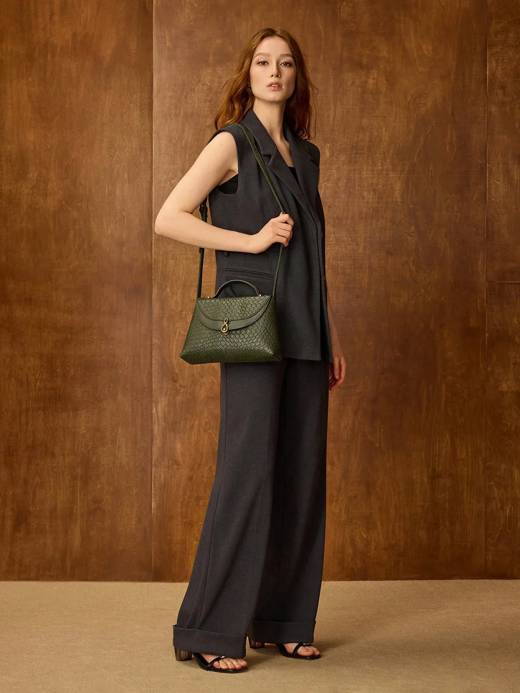 Bolsa Feminina Couro Sintético Transversal Alça de Mão