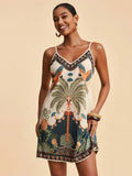Vestido Feminino Curto Floral Sem Mangas 
