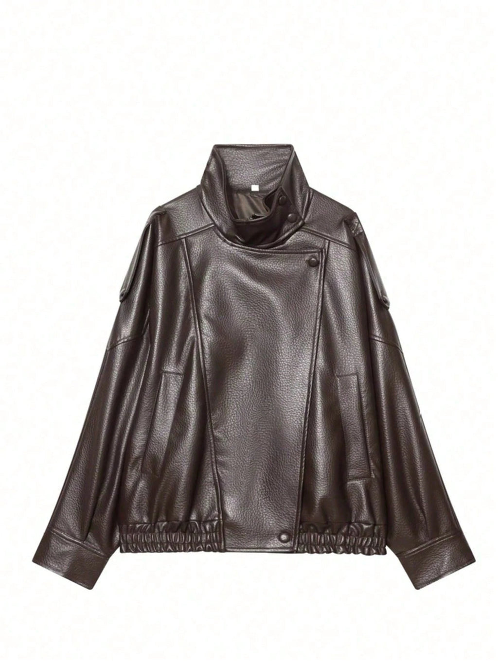 Jaqueta Feminina Couro Sintético Outono Inverno Casual Minimalista Versátil P M G GG